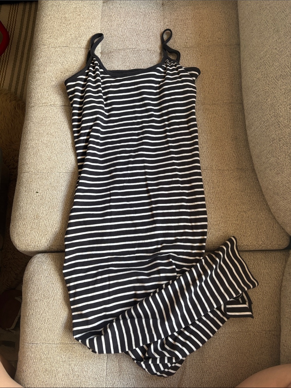 GAP Navy and White Striped Tank Midi Dress